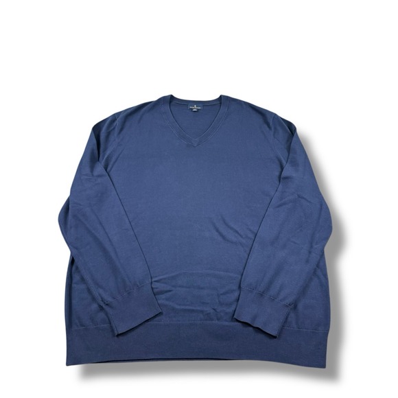 Brooks Brothers Other - Brooks Brothers Navy Blue Pure Combed Cotton Pullover VNeck Sweater Mens 2XL EUC